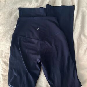 lululemon high rise v waist mini flare in navy